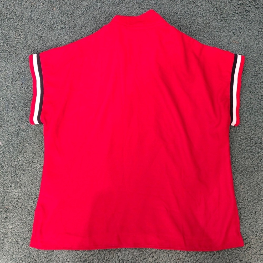 Emily McCarthy XS Womens Poppy Pullover Red Varsity Ombre Quarter Zip Top NWT - Picture 8 of 8